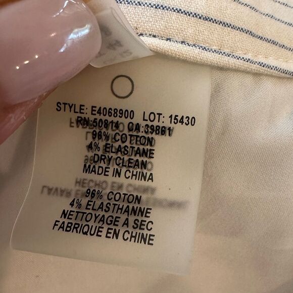 Elie Tahari White & Blue Striped Capri Women's Pants size 8 - Picture 11 of 13